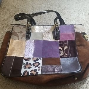 Vintage Coach patchwork tote